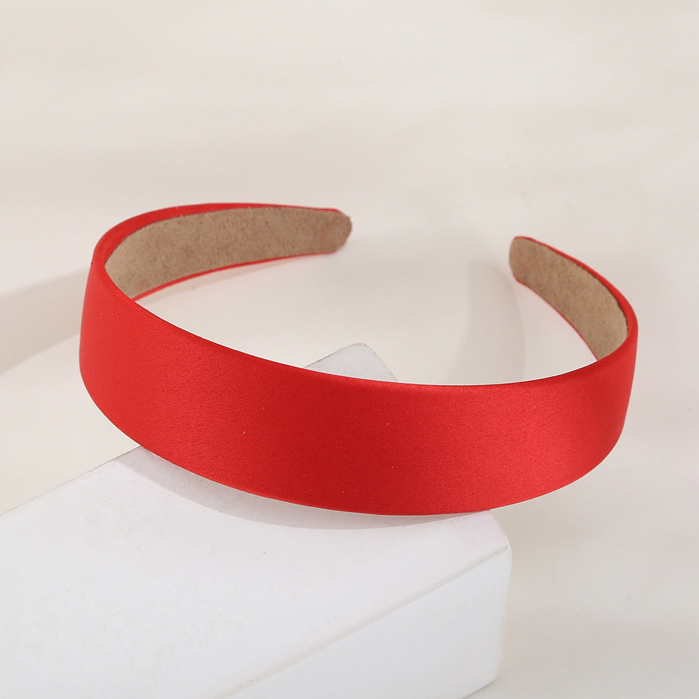 Color Elegant Headband Solid Color Baidu Headband Wide Fabric High Skull Top Headband