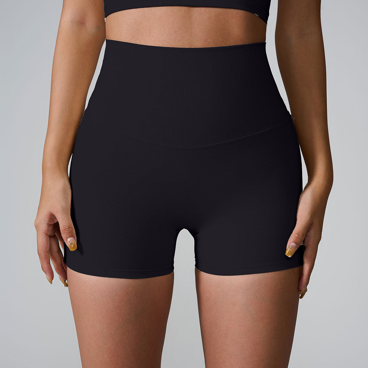 Rygsnor Høj Talje Hofteløft Fitness Yogashorts til Kvinder