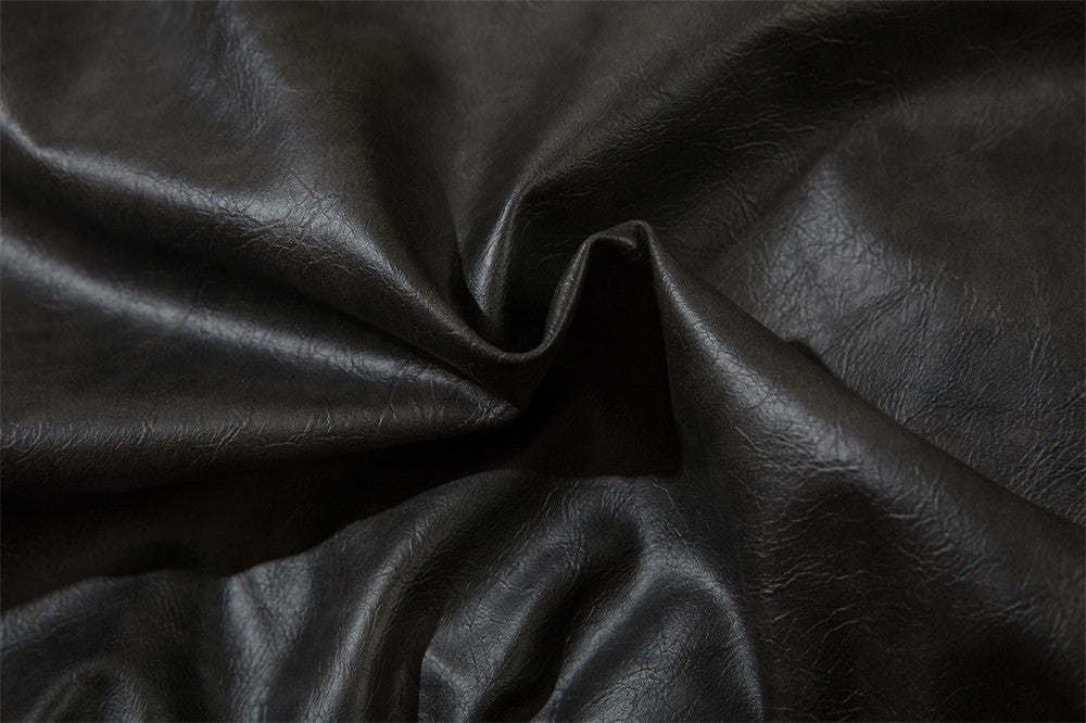 European And American Letters Embroidered Lapel Loose Leather Coat