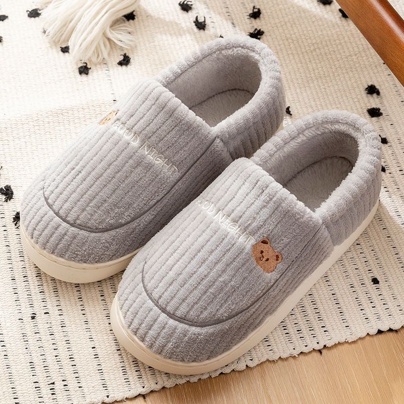 Ankle Wrap Cotton Slippers Women's Winter New Thick Bottom Home Indoor Non-slip Plus Velvet Warm