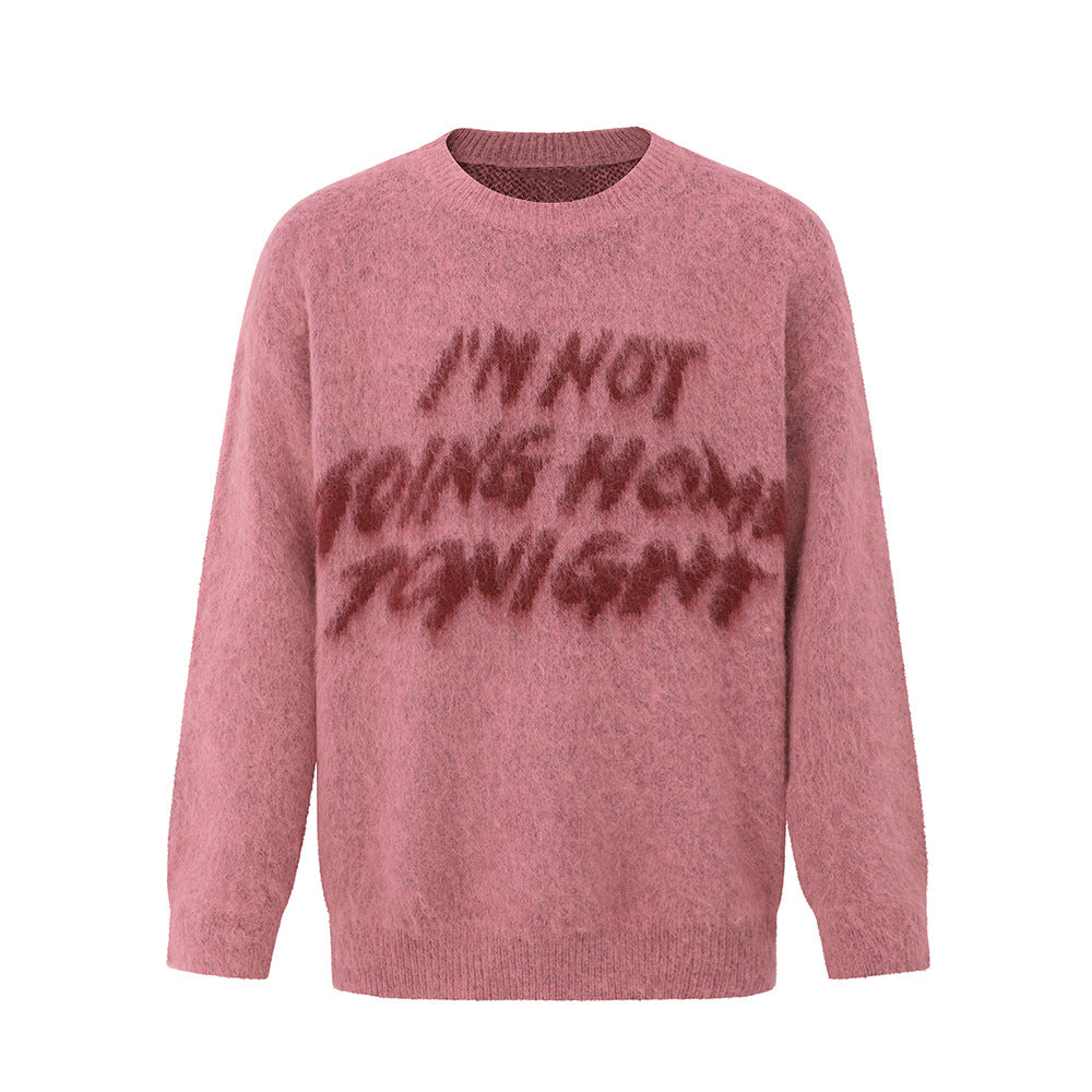 Pullover Crew Neck Sweater Men's Winter Loose Soft Glutinous Warm Top