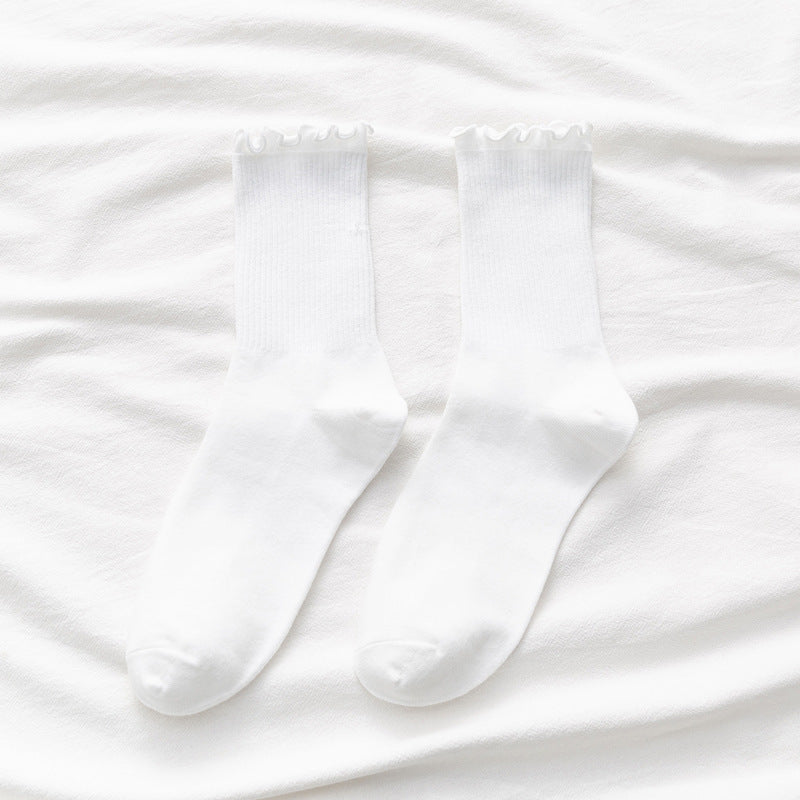 Summer Wooden Ear Mid-calf Length Loose Socks