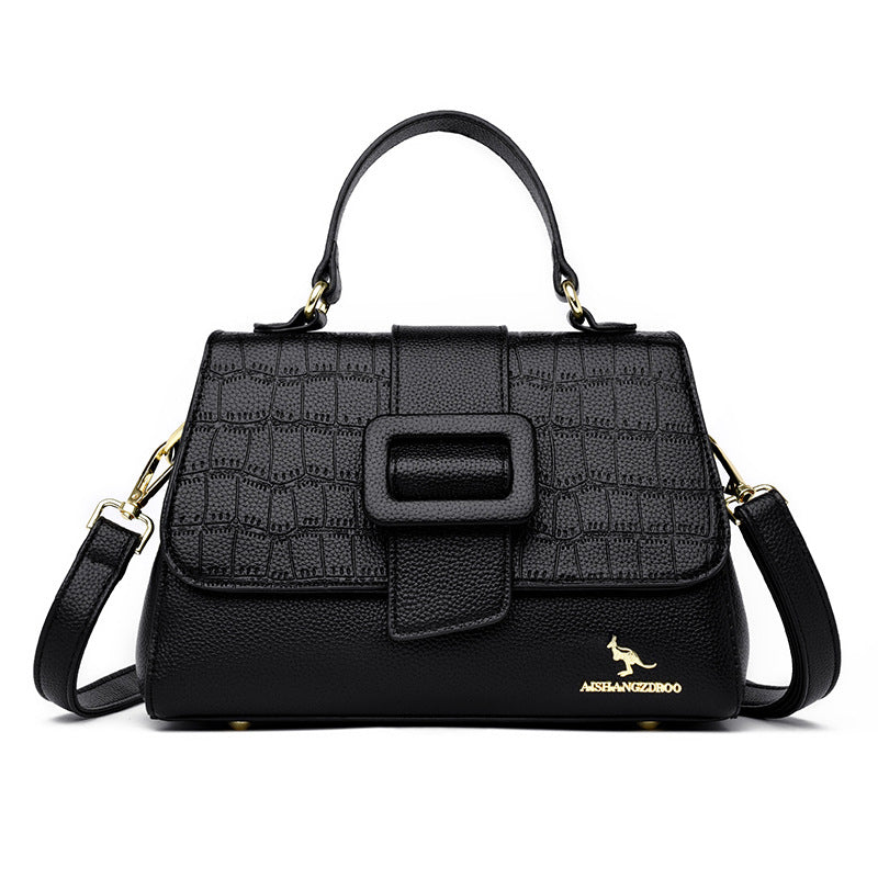 New Stone-patterned Small Square Shoulder Bag
