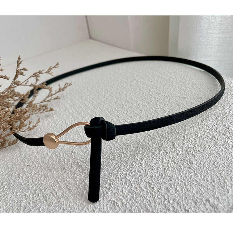 Pigskin Thin Belt Non-porous Suit Dress Decoration