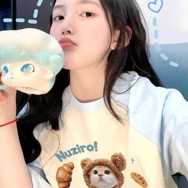 Women's Summer Cartoon Loose Top Cotton T-shirt