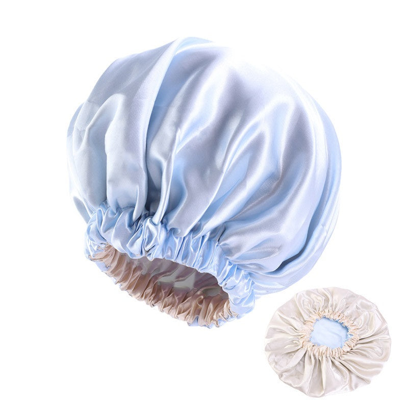 No Plus-sized Elastic Wide-brimmed Double-layer Satin Bandeau Hat