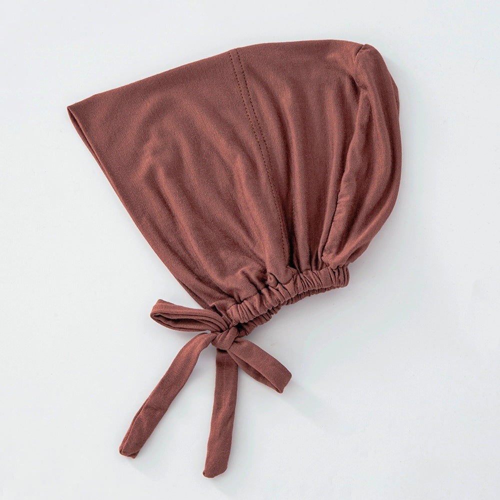 Women's Fashion Solid Color Lace-up Bottoming Hood
