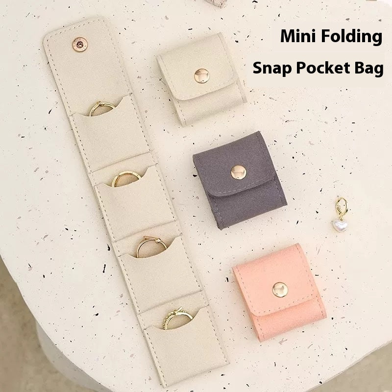 Enkel og praktisk gitter smykker mini mikrofiber ring buggy taske