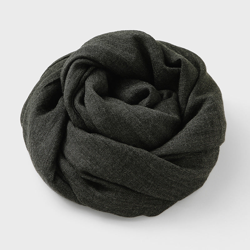 Artistic Sunscreen Solid Color Cotton And Linen Scarf