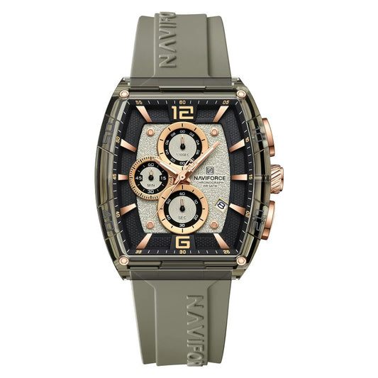 Mens Quartz Watch Barrel-Shaped Silicone Strap Luminous Water-Resistant Sports Watch