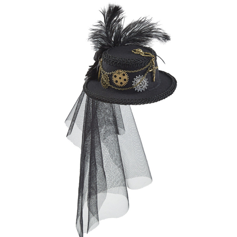 Ladies Fashion Personality Steampunk Mesh Billycock