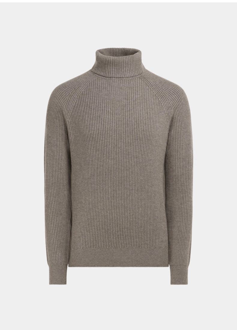 Cashmere Højhalset Striktrøje til Mænd – Moderne Pullover