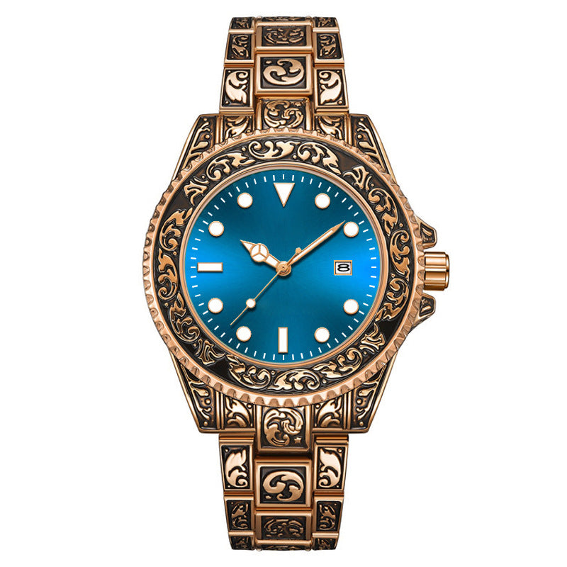 Men's Vintage Engraving Business Quartz Watch