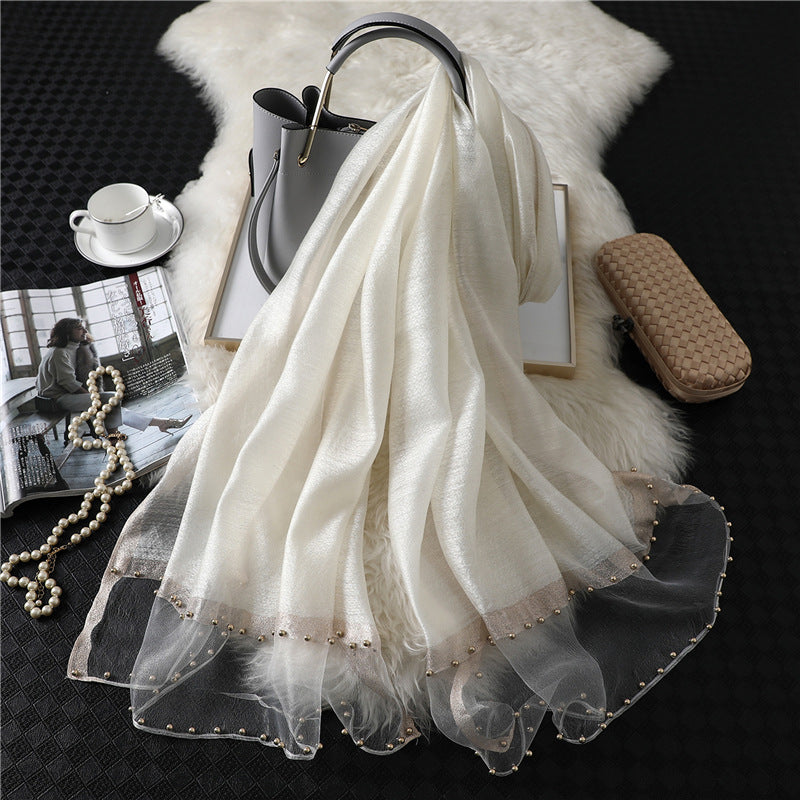 Women's Silk-wool Scarf Solid Color And Versatile