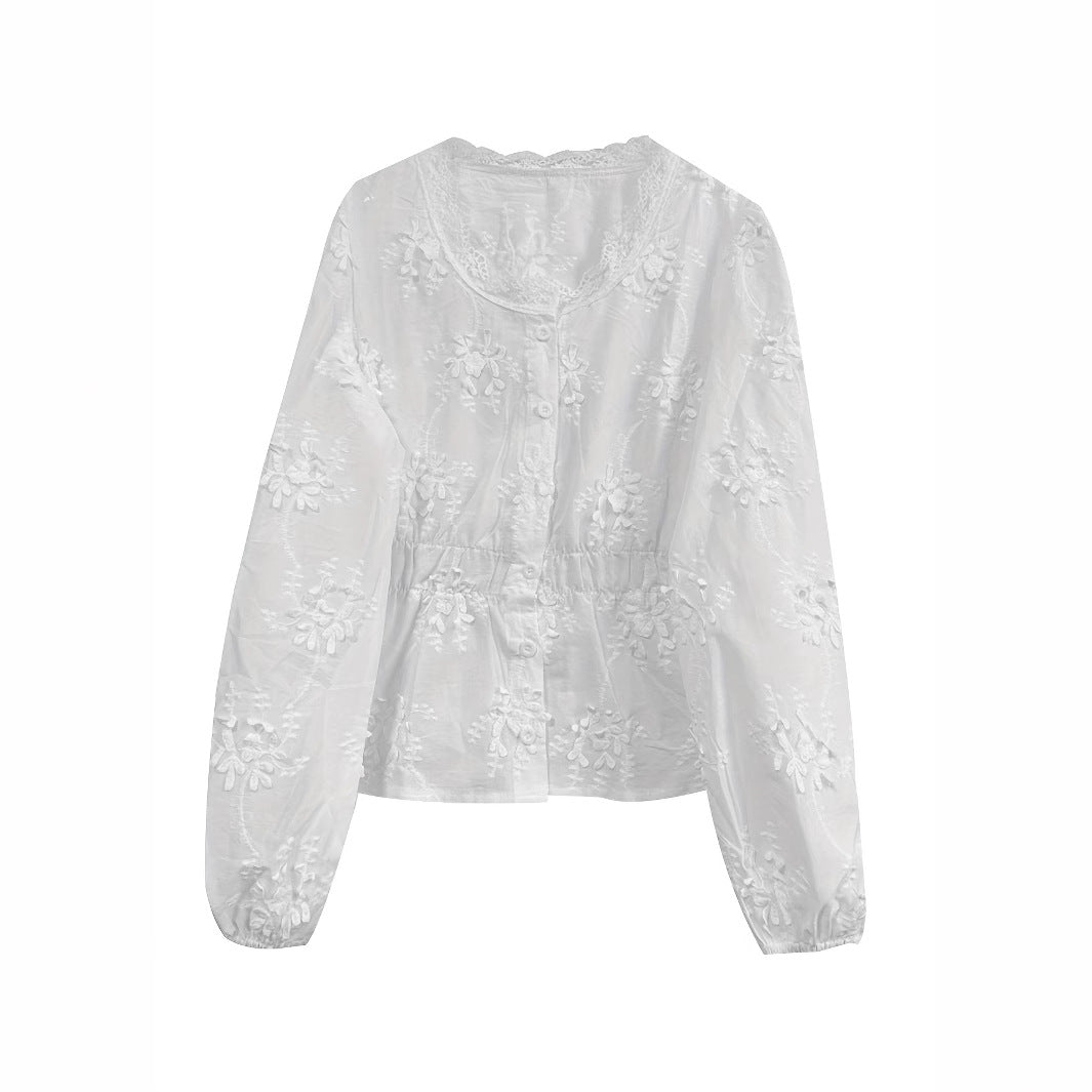 Sexy Womens U-Neck Loose-Fit Long-Sleeve Shirt Top
