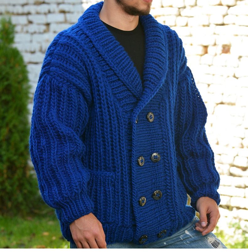 Men's Fashion Thickened Double Breasted Sweater