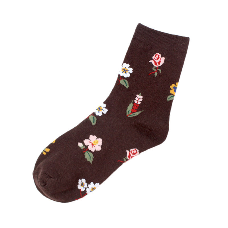 Flower Socks In Medium Tube