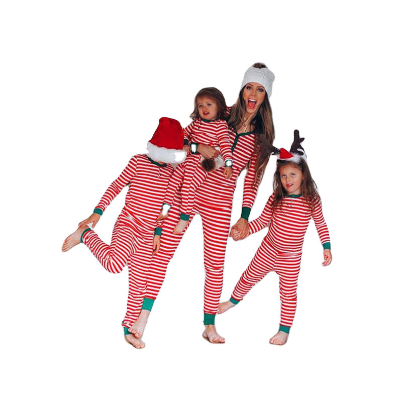 Parent-Child Suit Striped Printing Long-Sleeved Home Wear Casual