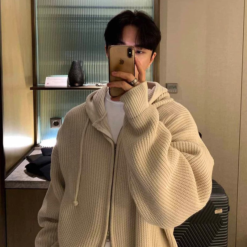 Retro Thickened Men's Knitted Cardigan Sweater Coat