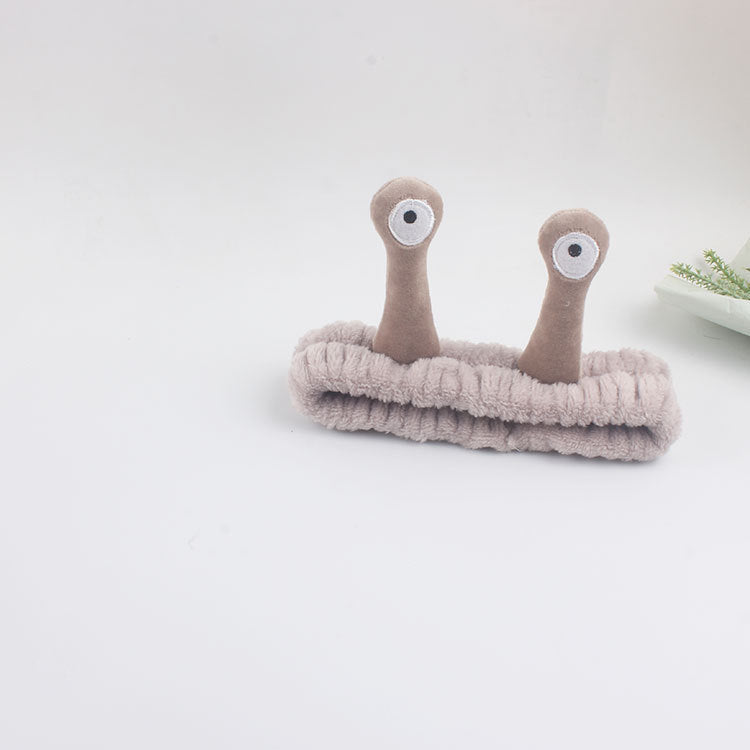 Cartoon Funny Snail Cute Face Wash Mask Plush Hair Band