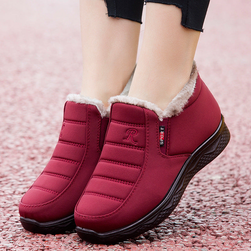 Winter Men's And Women's Low-top Cotton Boots Plus Velvet Thickening
