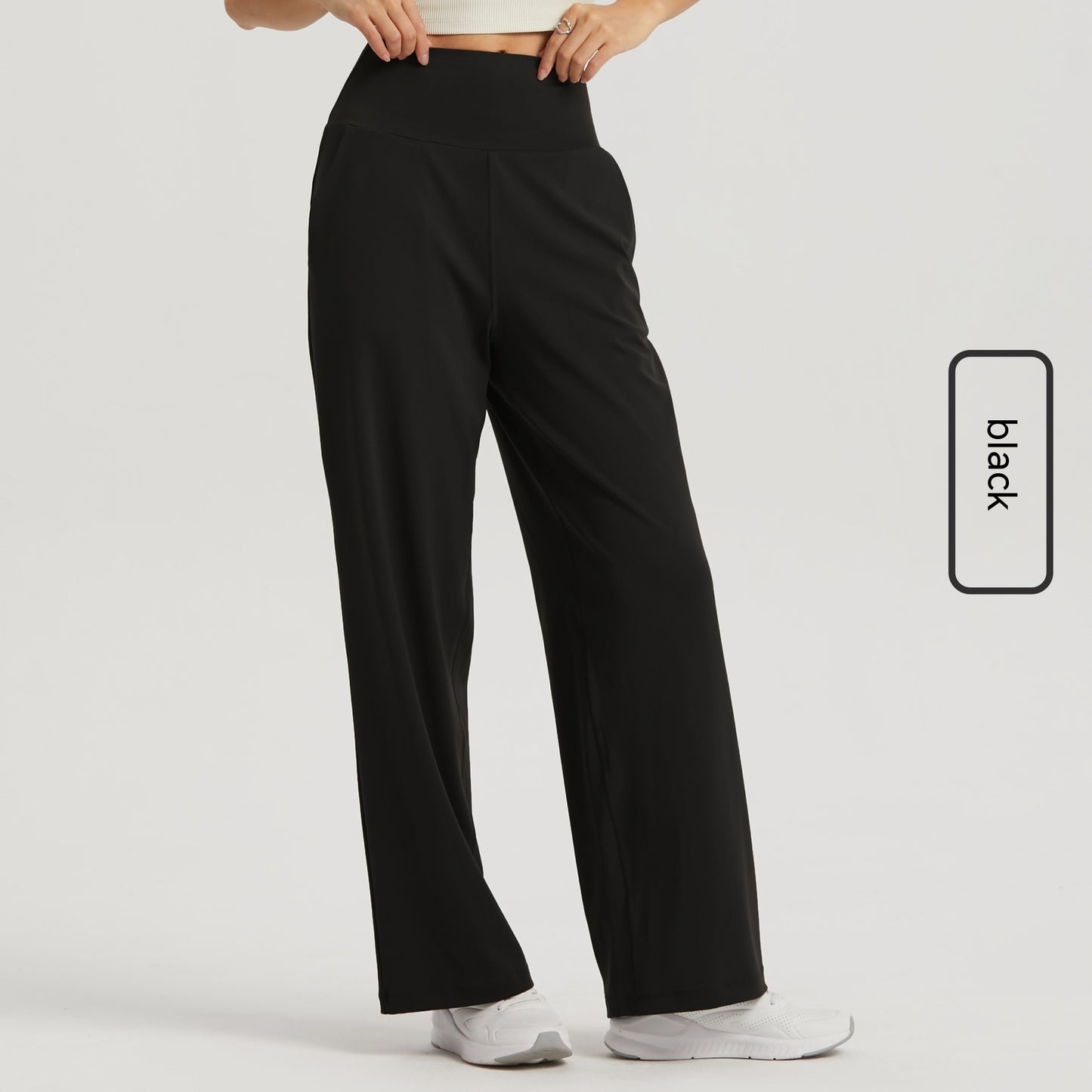 High Waist Hip Lift Yoga Wide-leg Pants Draping Slim Straight Breathable Sweat Absorbing Casual Sports Pants