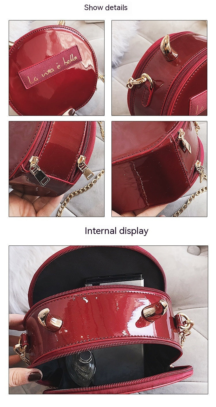 Personalized Corner Patent Leather Shoulder Bag Little Devil Bag Chain Crossbody Bag