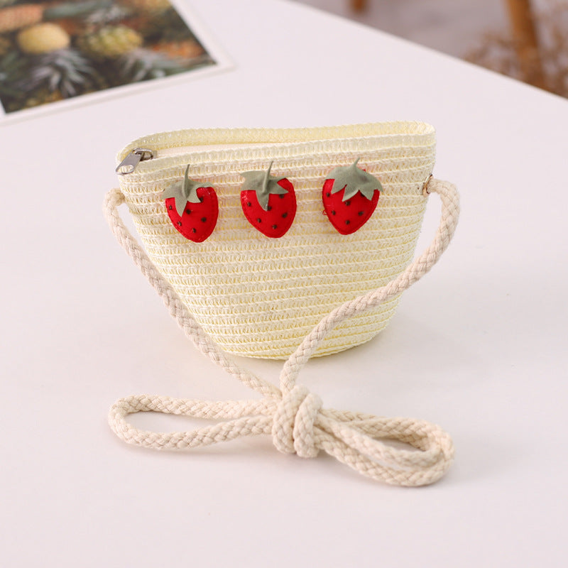 Three Strawberry Suit Children's Summer New Straw Hat