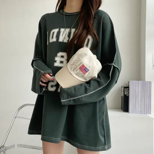 Design Sense Syning Fortykning Plus Size Top Koreansk Stil Fleeceforet Sweater