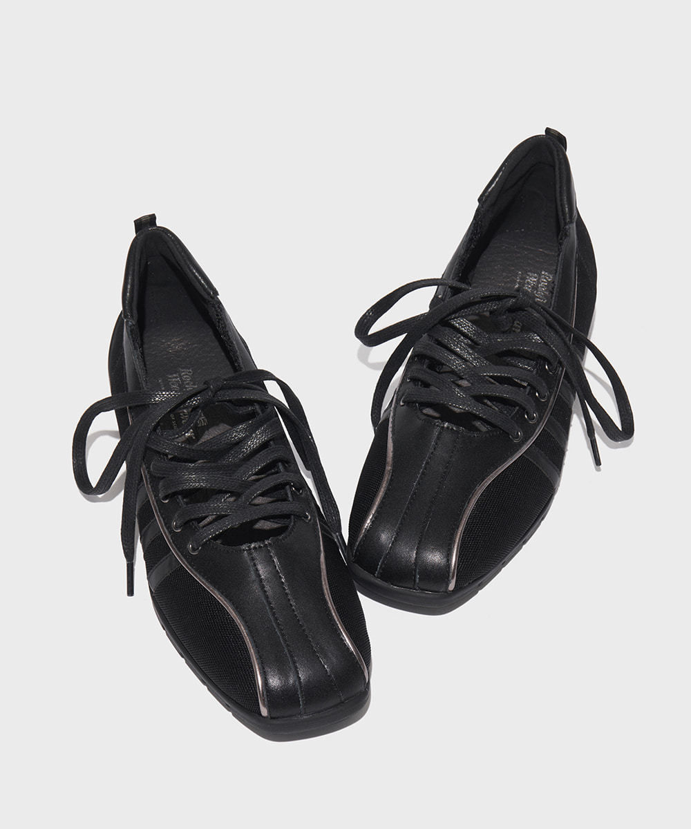 Womens Niche Square-toe Ballet Flats With Crisscross Straps