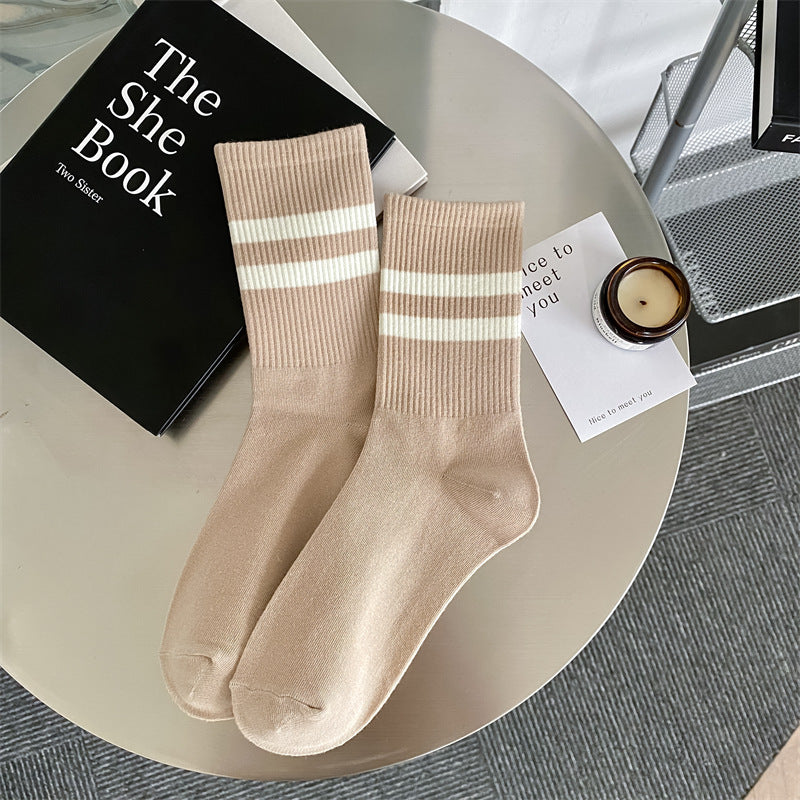 Two Bars Stripes Women's Mid-calf Socks