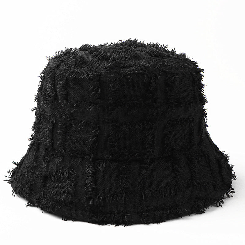 Rugged Plaid Fisherman Hat For Women's New Fashion Casual Sun Protection