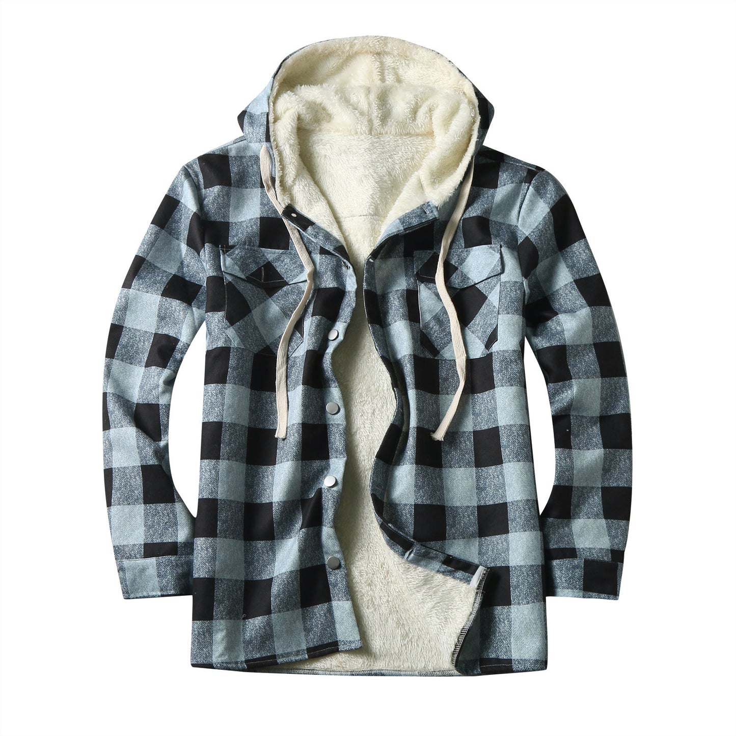 Men's Hooded Fleece-lined Shirt Coat