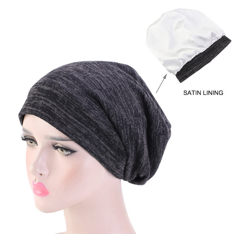 Two Tone Lined Satin Moon Hat