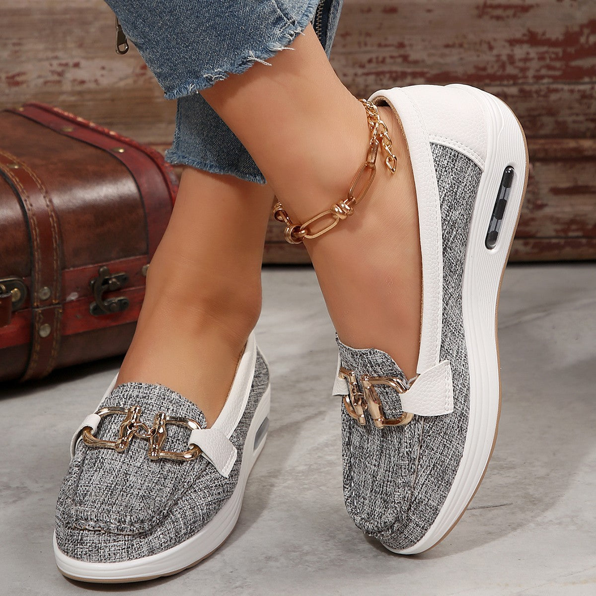 Fly-kit Mesh Metal Casual Pumps Letvægts Dame