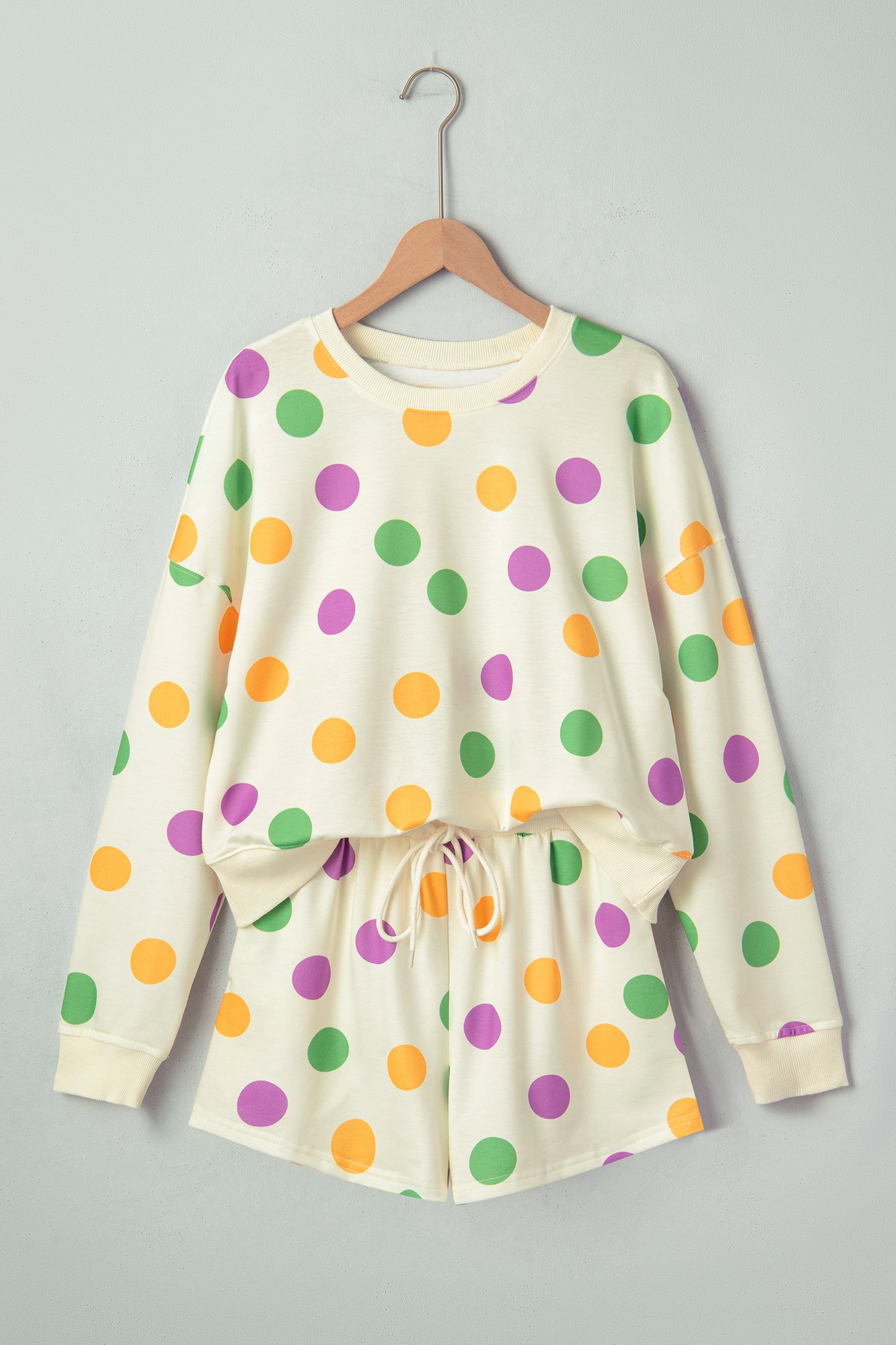 Multicolour Polka Dot Print Drop Sh