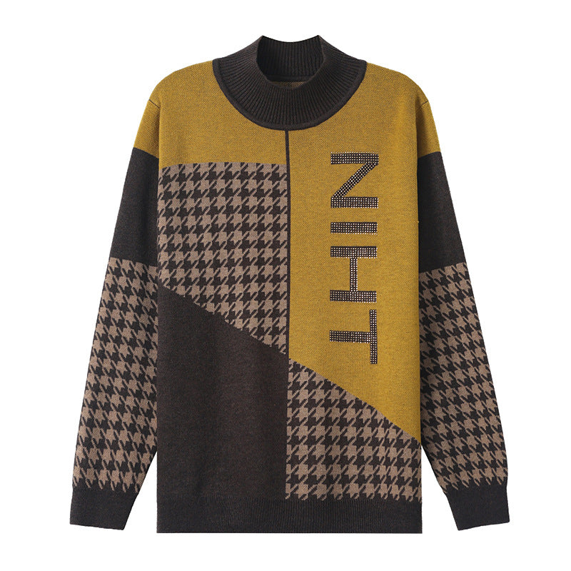 Color Matching Western Style Inner Wear Knitwear Thick