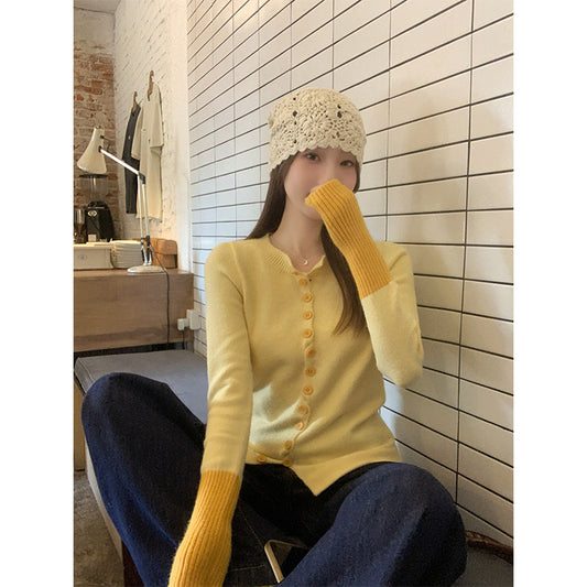 Womens Slimming Figure-Hugging Knitted Top With Panel Design