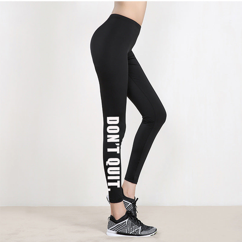 Letter Print Leggings Slim Pencil Pants