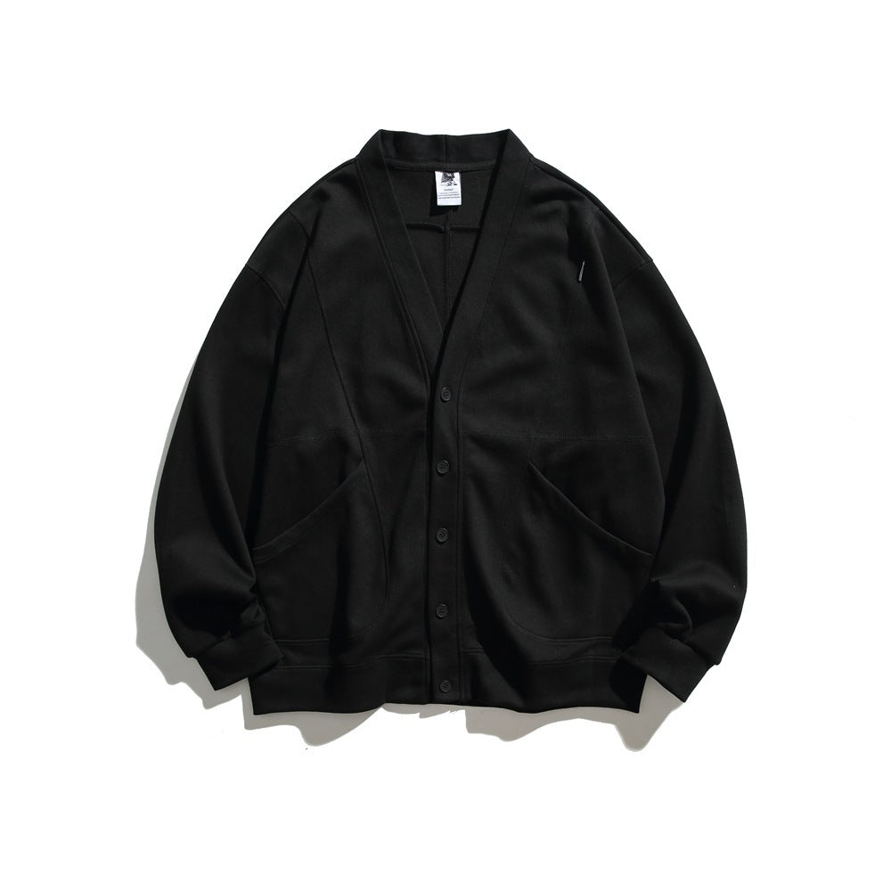 Autumn New Four-color V-neck Cardigan Casual Jacket For Men