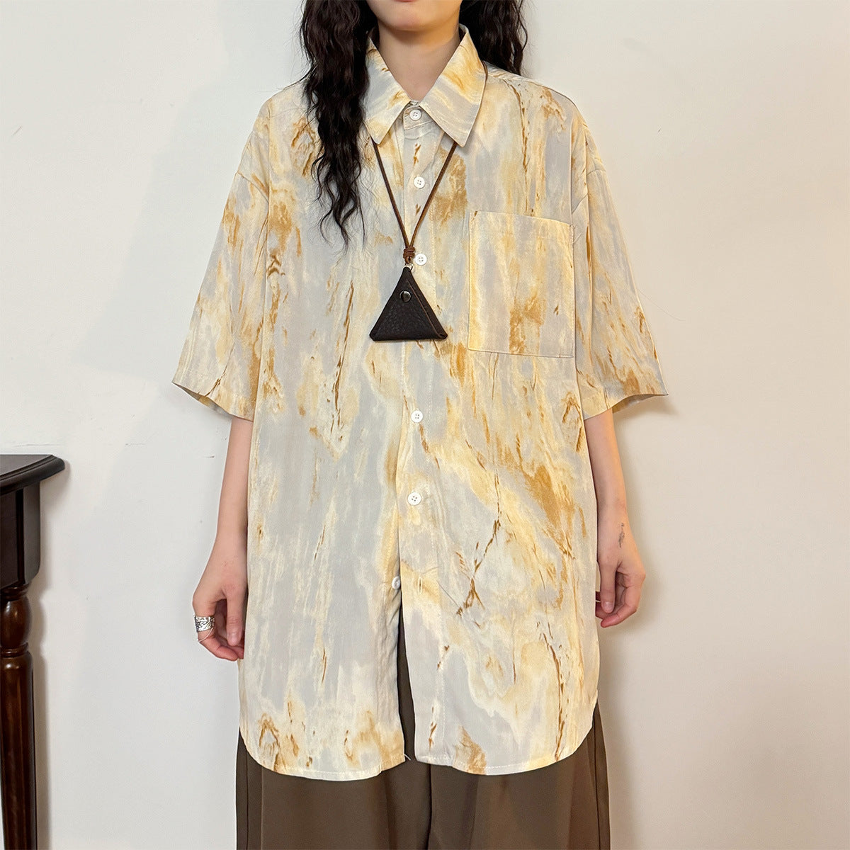 Design Sense Niche Tie-dyed Shirt Short Sleeve Shirt