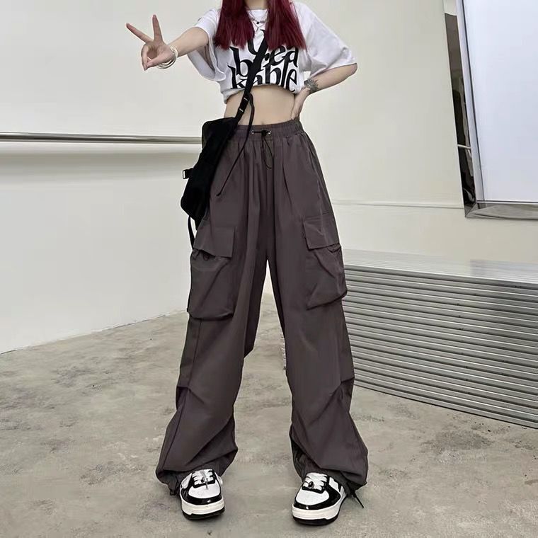 Ultra-thin Wide-leg Design Ankle-tied Dancing Trousers Summer
