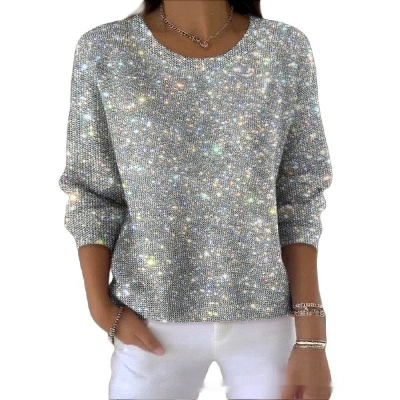 Dame Sweater Med Rund Hals Afslappet Pendler Sweater