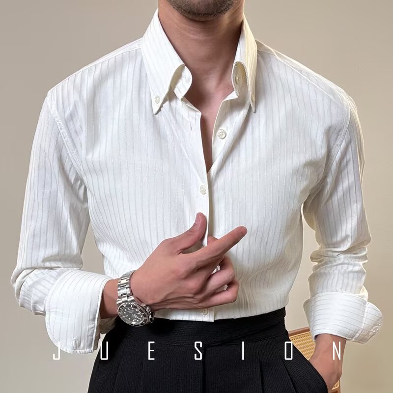 Men's Striped Slim-Fit Casual Fashion Shirt