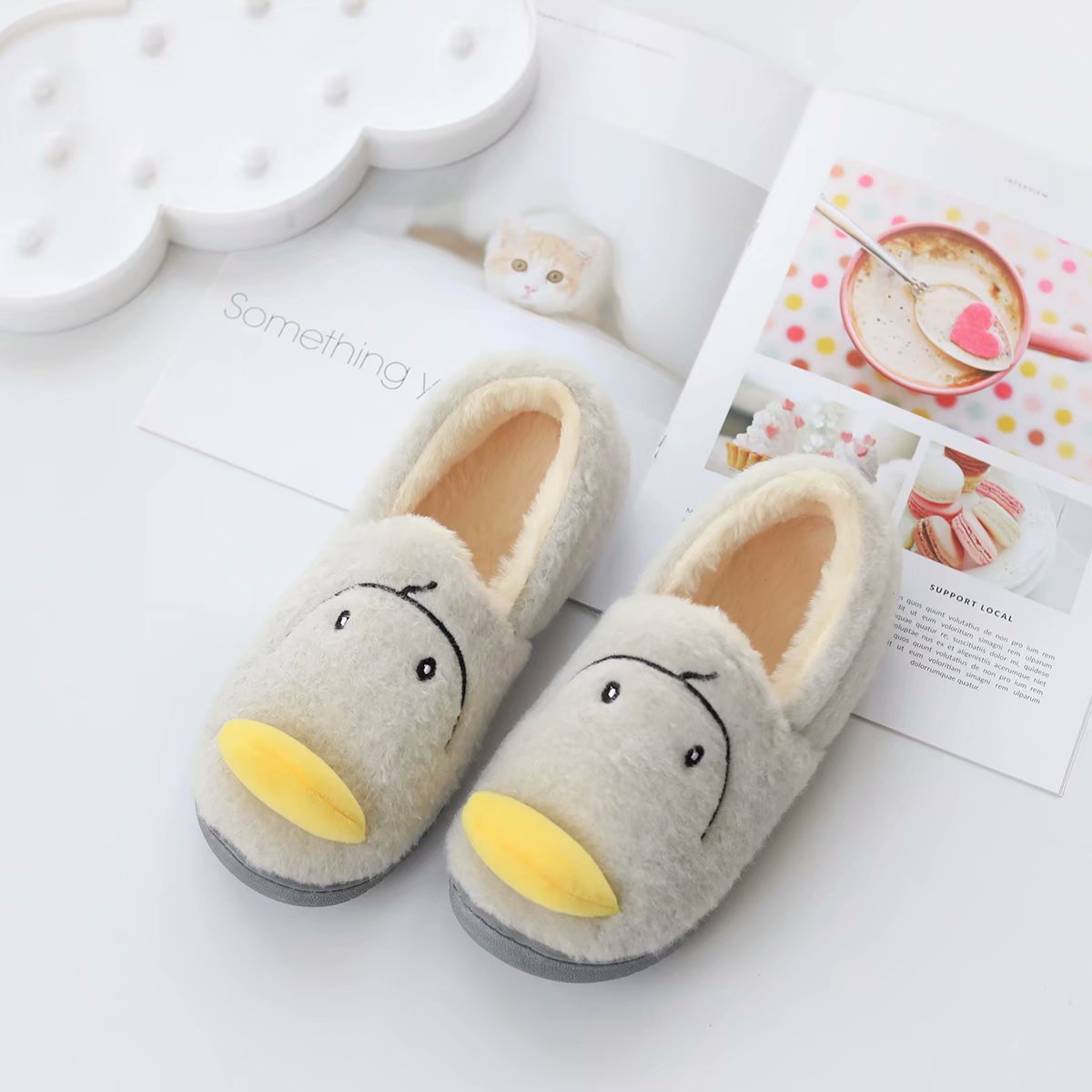 Cartoon Yellow Duck Home Bag Heel Cotton Shoes Can Be Worn Outside