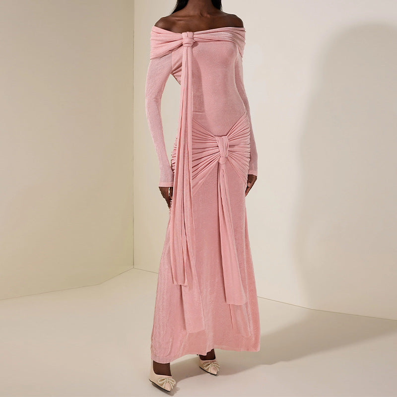 Off-Shoulder Ruched Cross-Fit Etuikjole til kvinder