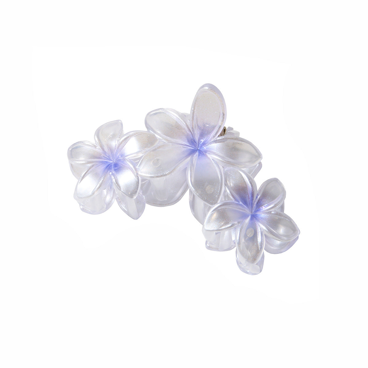 Pearlescent Plumeria Rubra Barrettes Updo