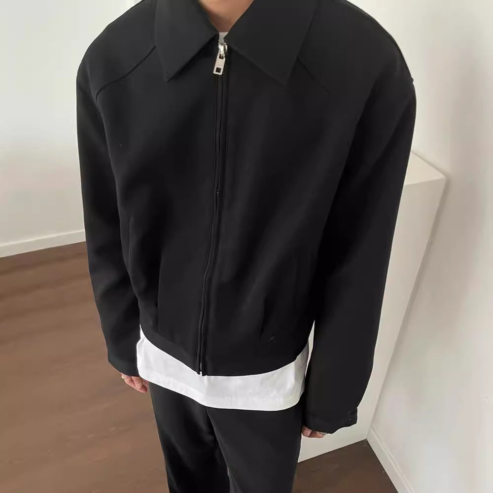Turndown Collar Baseball Workwear Jacket