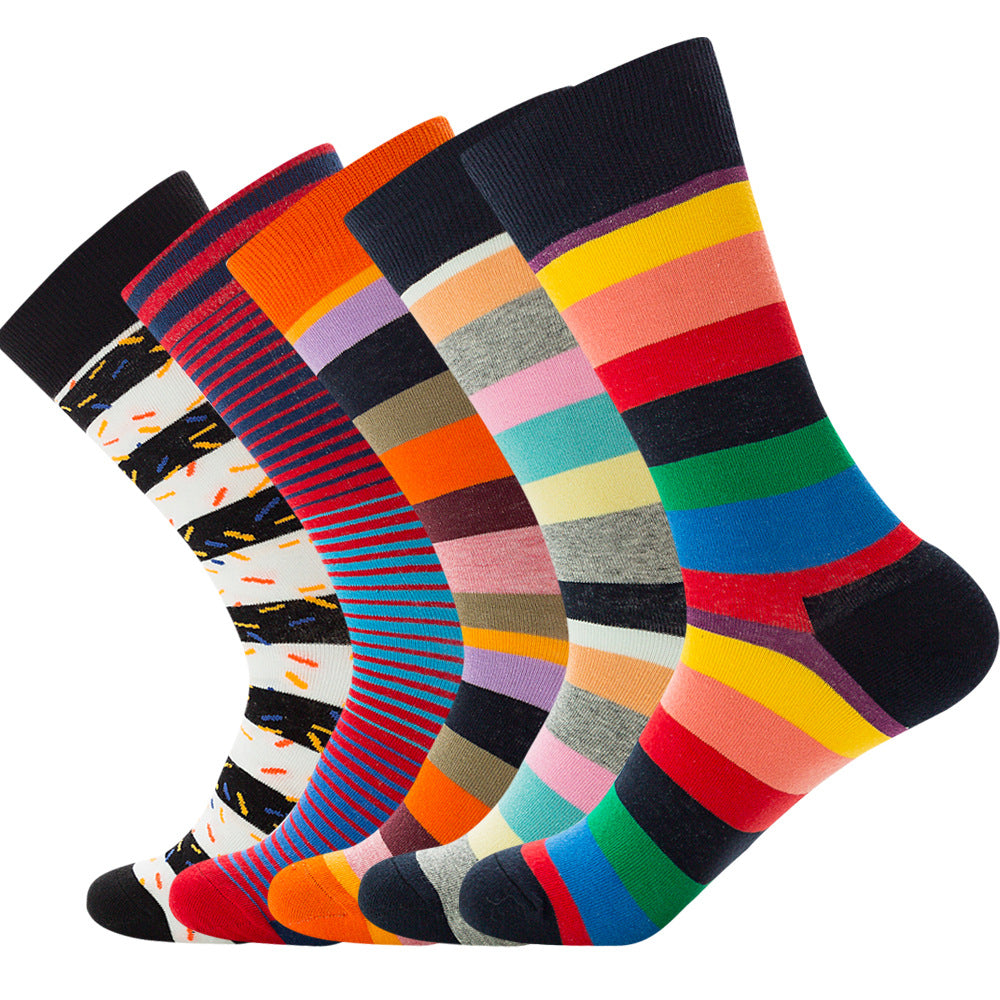 Striped Color Mid-tube Hip-hop Socks Personality