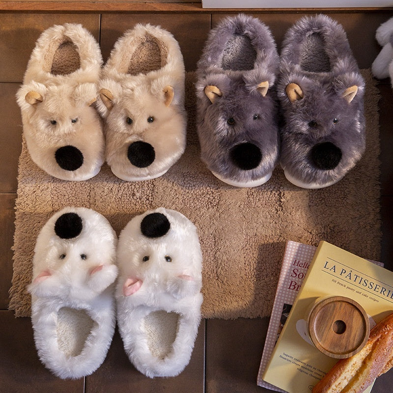 Women's Cotton Slippers For Winter Indoor Home Warmth With Fleece